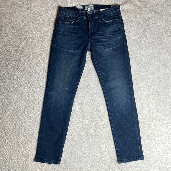 Current/Elliott The Fling Cropped Boyfriend Jeans Dark Size 25 NWT New - Picture 12 of 14